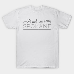 City of Spokane Cityscape Line Art T-Shirt